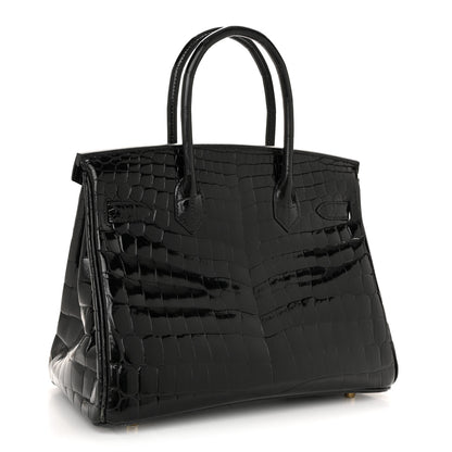 Hermes Shiny Niloticus Crocodile Birkin 30 Black 3 of 12