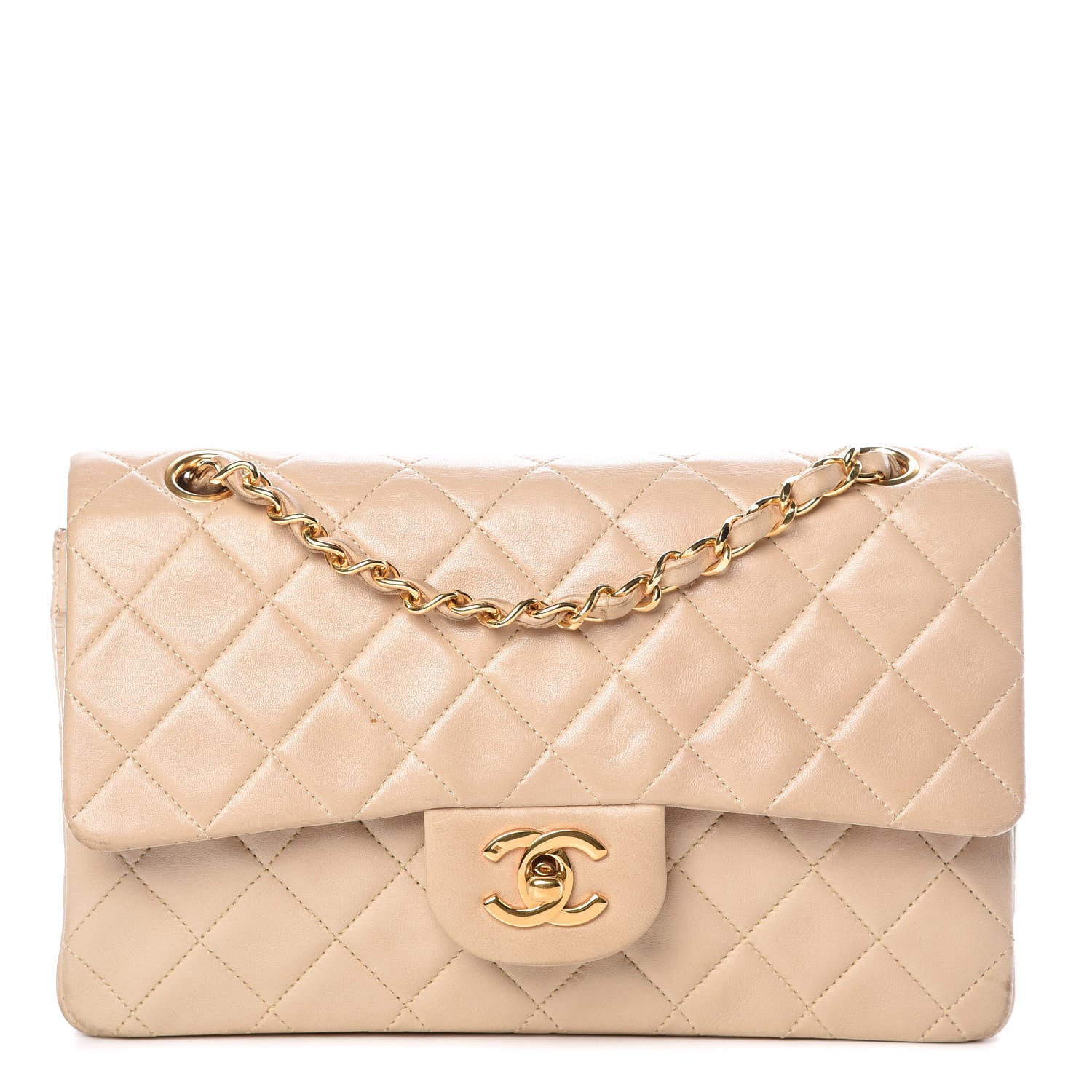 Chanel Lambskin Quilted Small Double Flap Beige 1 of 16
