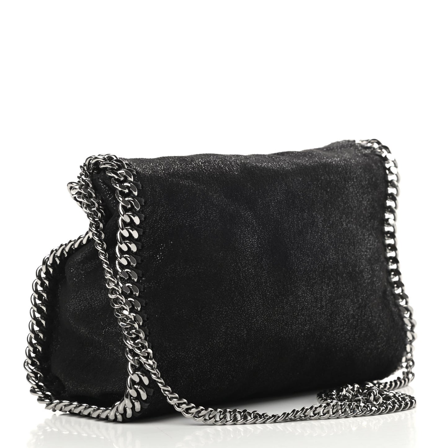 Shaggy Deer Mini Falabella Fold Over Tote Black