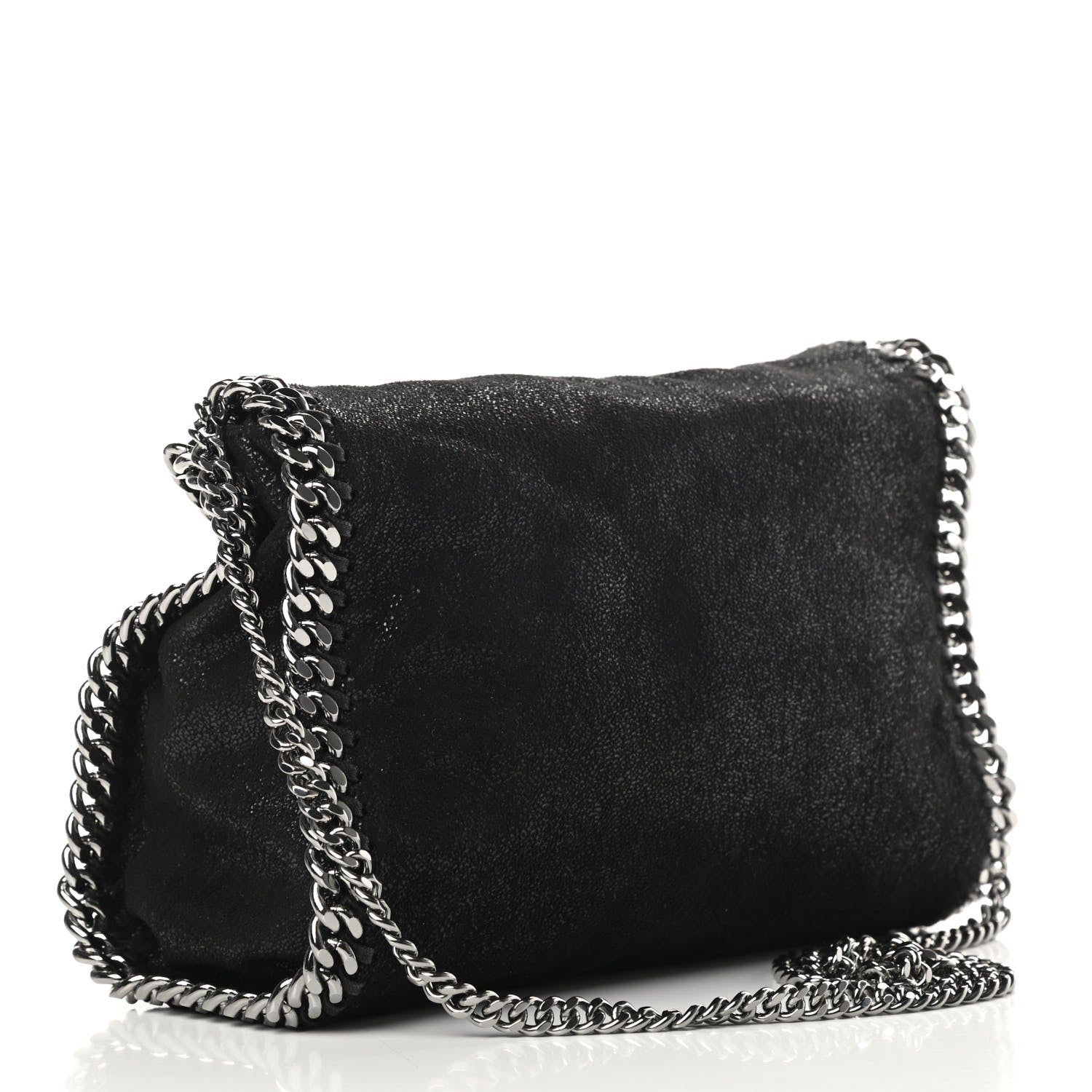 Stella McCartney Shaggy Deer Mini Falabella Fold Over Tote Black 3 of 10