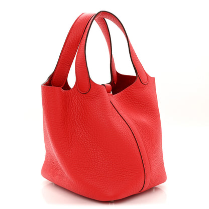 Hermes Taurillon Clemence Picotin Lock 18 PM Rouge de Coeur 3 of 10