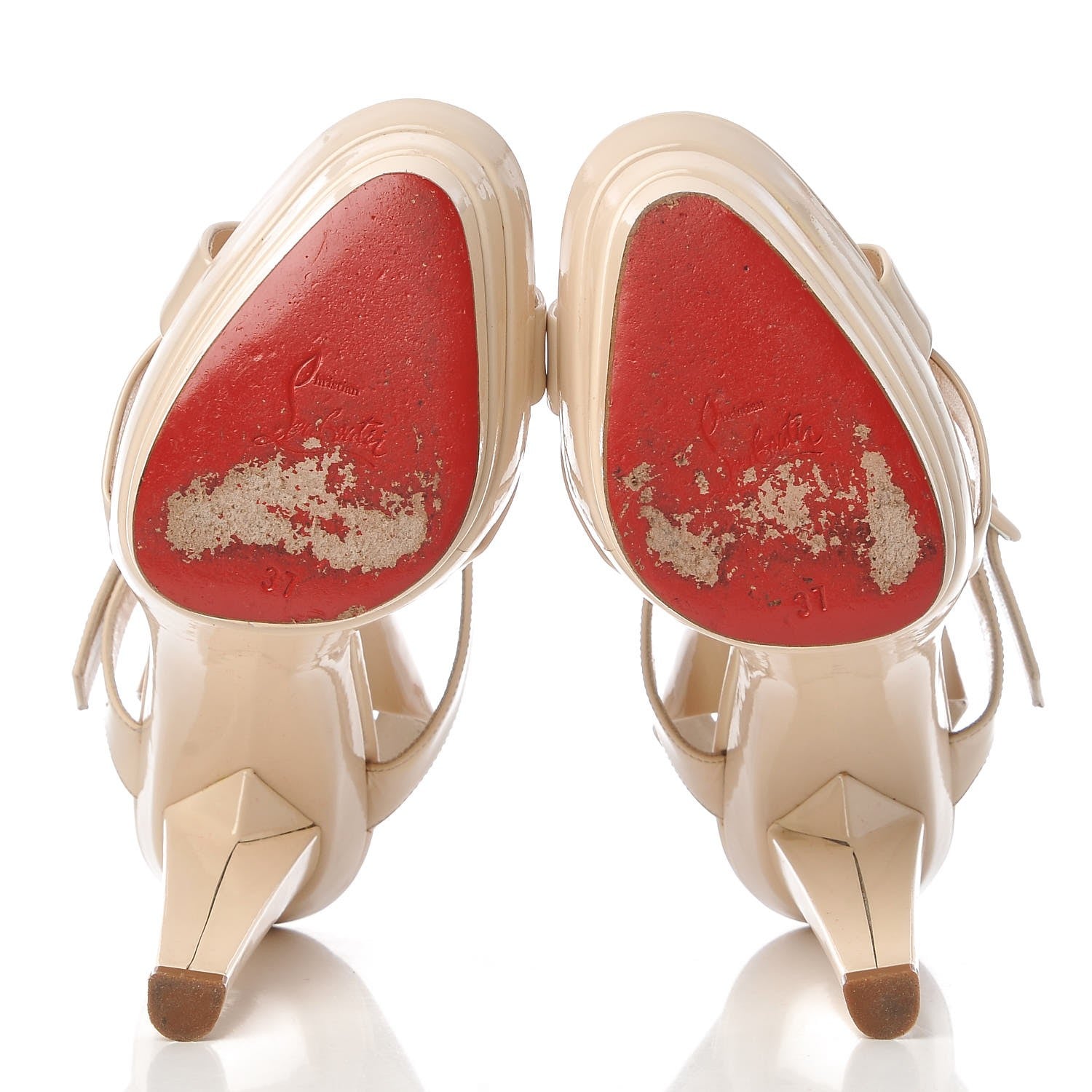 Christian Louboutin Patent Amelissa Platform Sandals 37 Natural 7 of 12