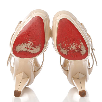 Christian Louboutin Patent Amelissa Platform Sandals 37 Natural 7 of 12