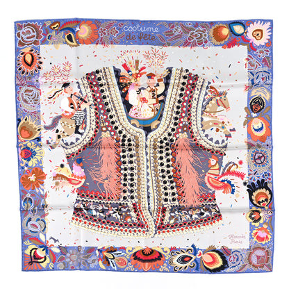 Hermes Silk Costume de Fete Scarf 90 Mauve Gris Perle Bois De Rose 1 of 5