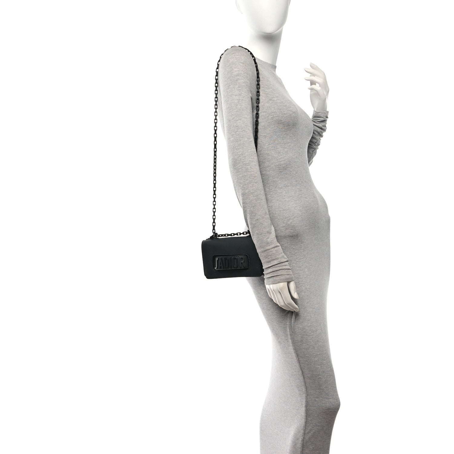 Christian Dior Ultra Matte Calfskin Mini J'Adior Chain Flap Bag Black 2 of 10