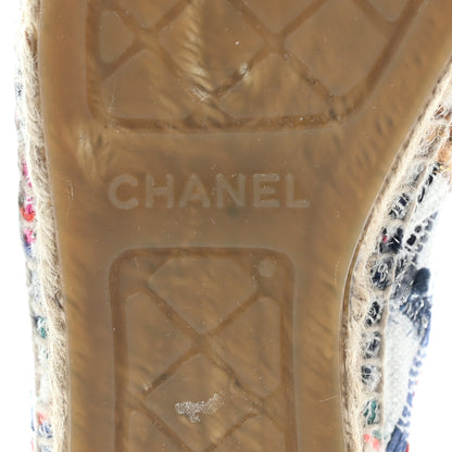 Chanel Tweed Grosgrain CC Espadrilles 36 White Blue Pink Green Black 14 of 17