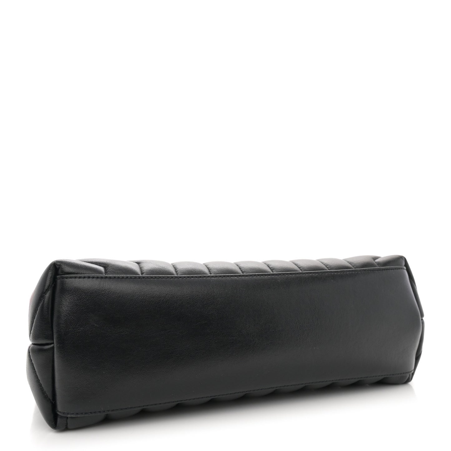 Calfskin Y Quilted Monogram Monochrome Medium Loulou Chain Satchel Black