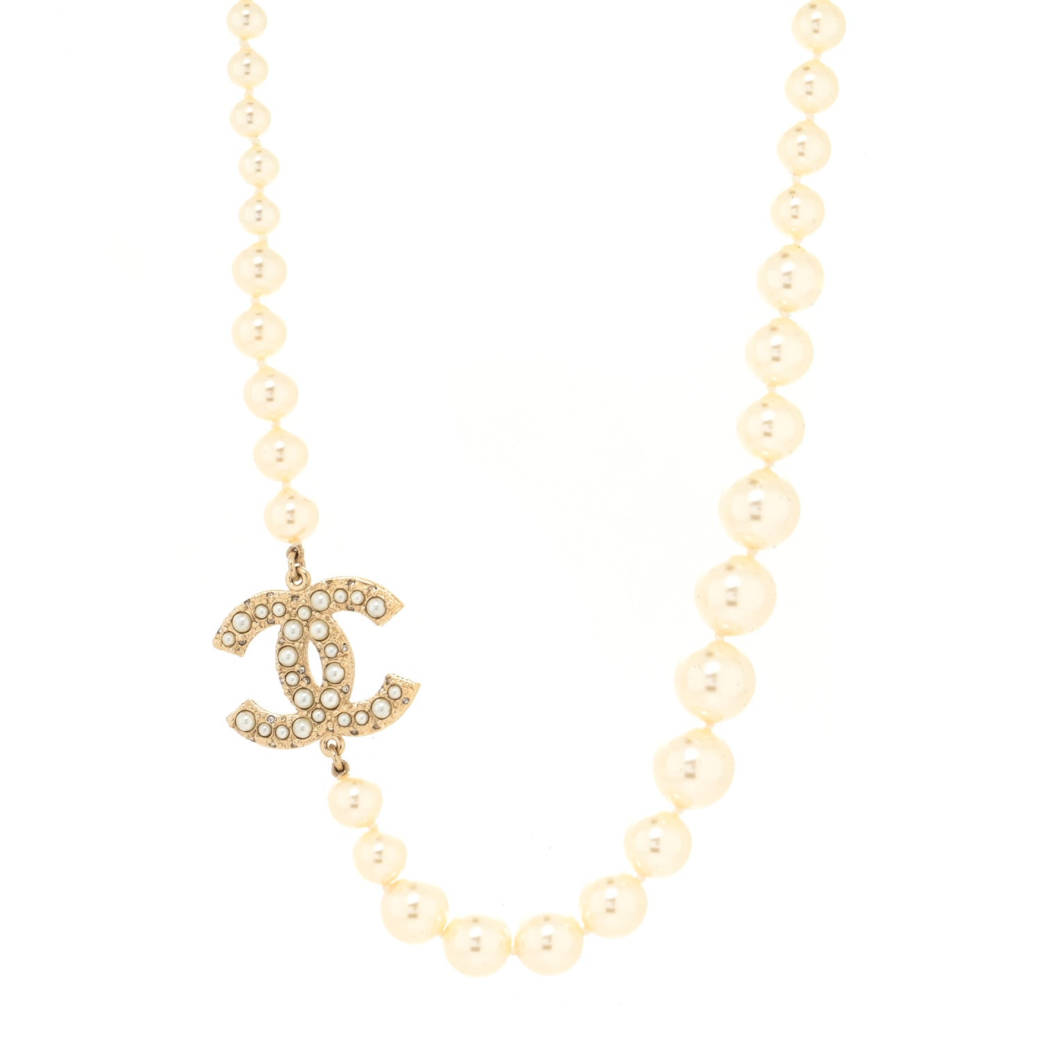 Chanel Pearl CC 100th Anniversary Necklace Light Gold 1 of 3