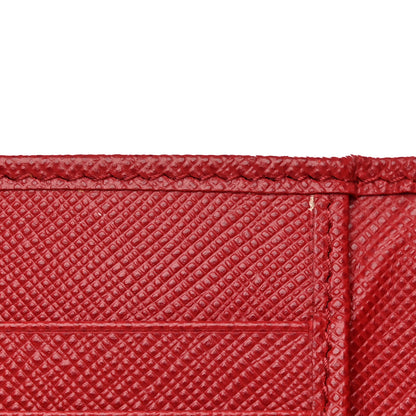 Prada Saffiano Metal Medium Wallet Rosso 12 of 13