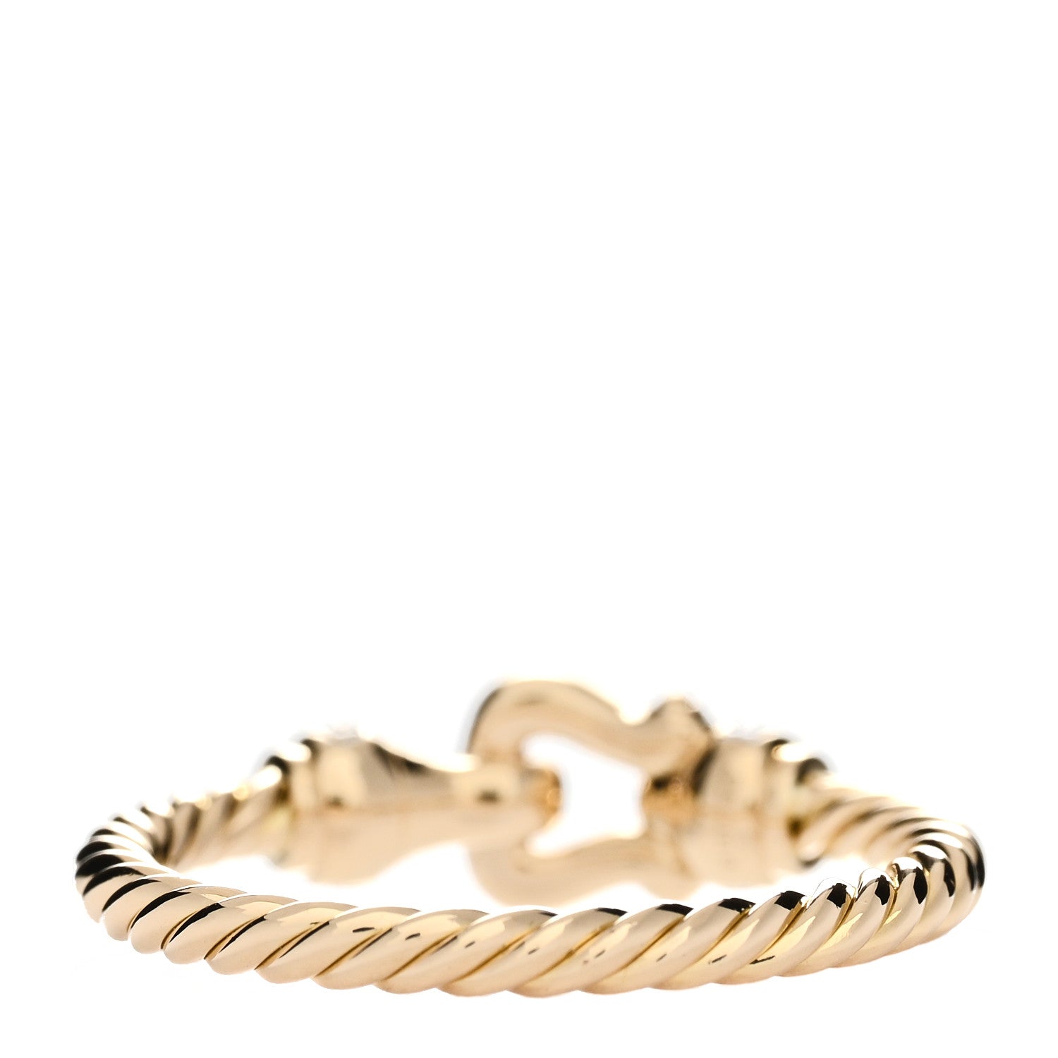 David Yurman 18K Yellow Gold Diamond Petite Buckle Cable Ring 55 7.25 2 of 3