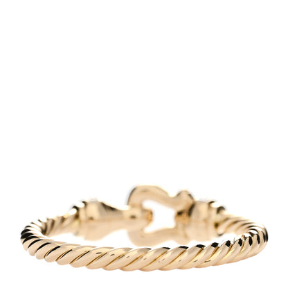 David Yurman 18K Yellow Gold Diamond Petite Buckle Cable Ring 55 7.25 2 of 3