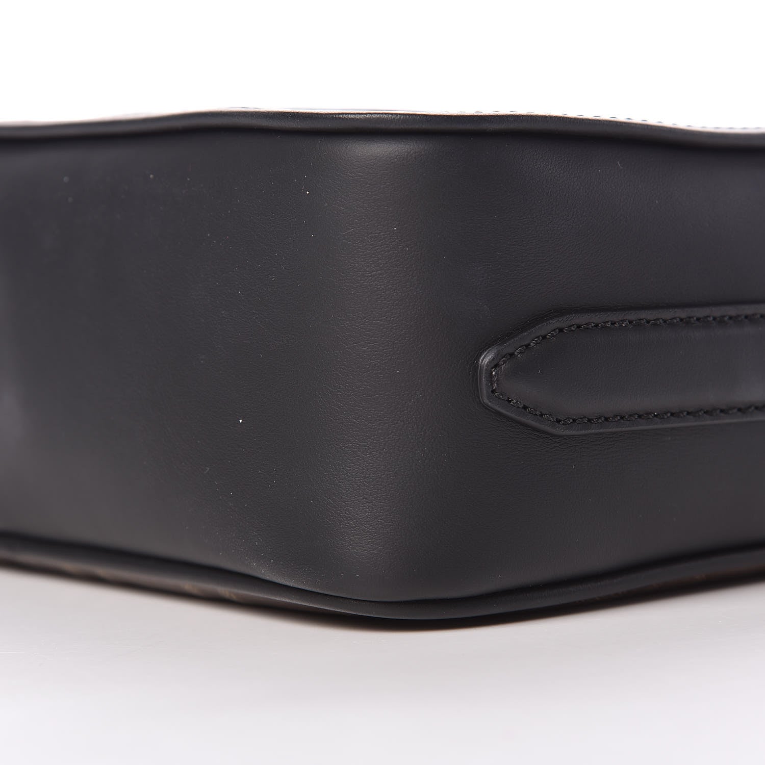Fendi Glazed Fabric Vitello Century F is Fendi FF 1974 Stamp Patch Camera Case Mogano Panna Black 9 of 9