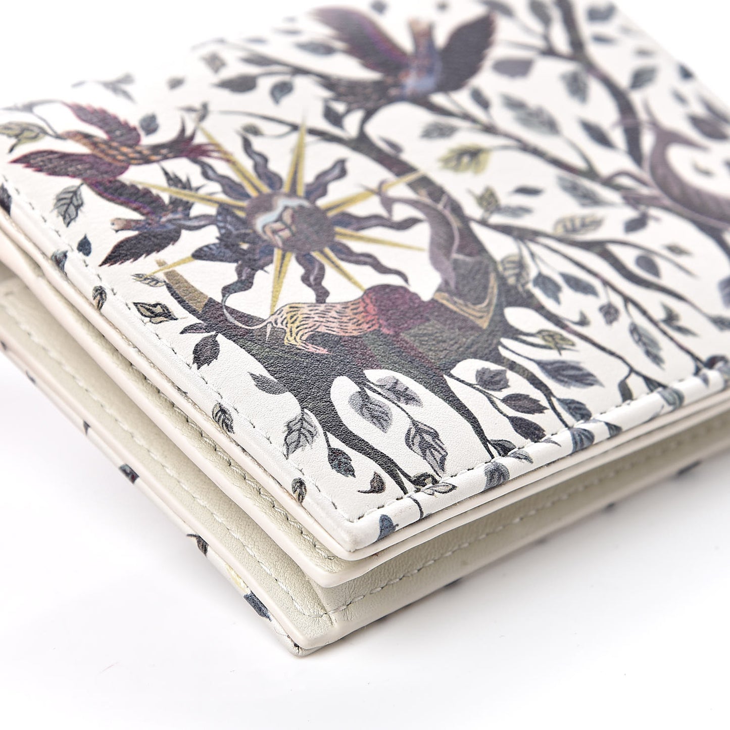 Calfskin Print Jardin Naturel Compact Wallet Multicolor