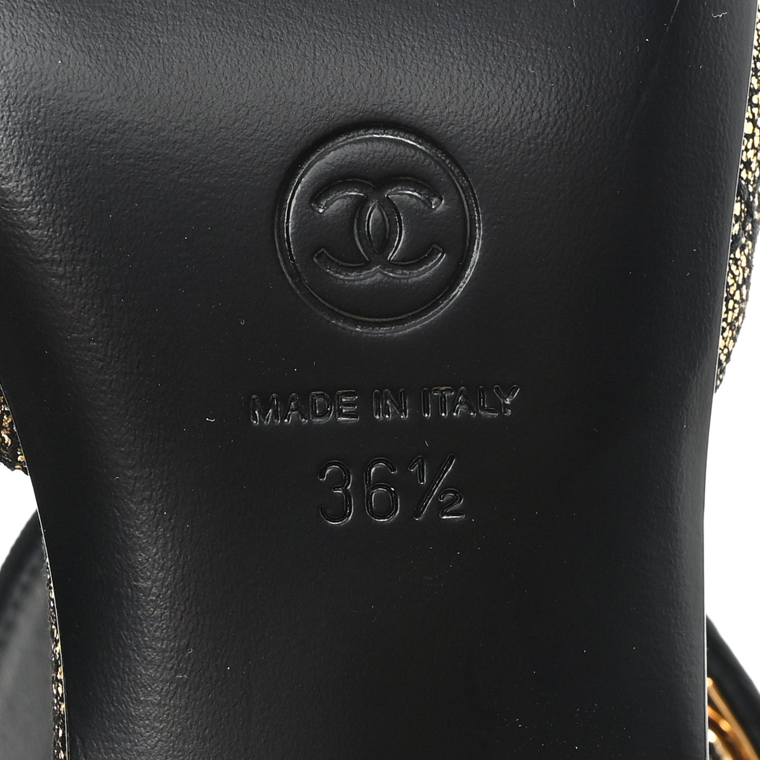 Chanel Laminated Suede Kidskin Grosgrain Quilted Cap Toe Ballerina Flats 36.5 Gold Black 13 of 20