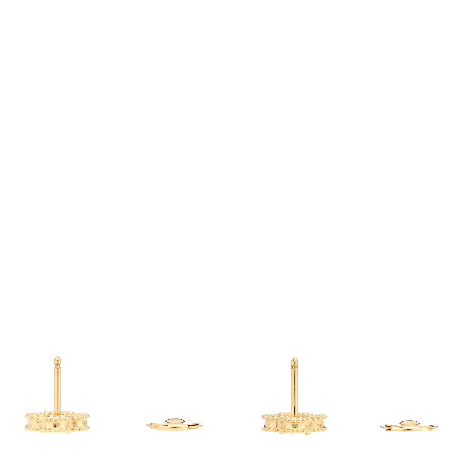 Van Cleef & Arpels 18K Yellow Gold Mother of Pearl Sweet Alhambra Earrings 4 of 4