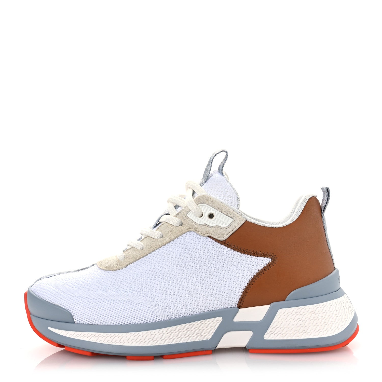 Hermes Technical Knit Suede Heros Sneakers 37 White Naturel 1 of 11