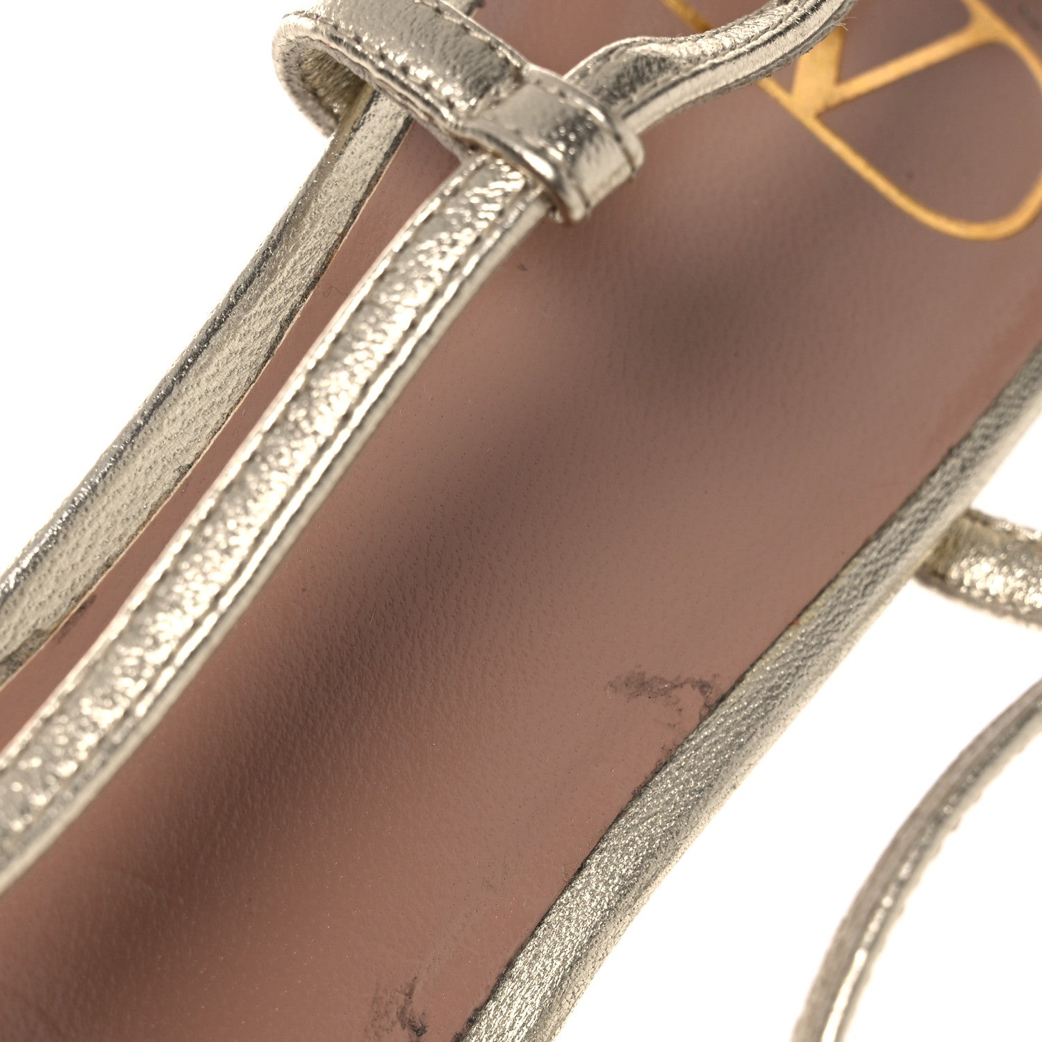 Valentino Garavani Metallic Raffia Calfskin Vlogo Slingback 80mm Pumps 37.5 Gold Silver 12 of 13