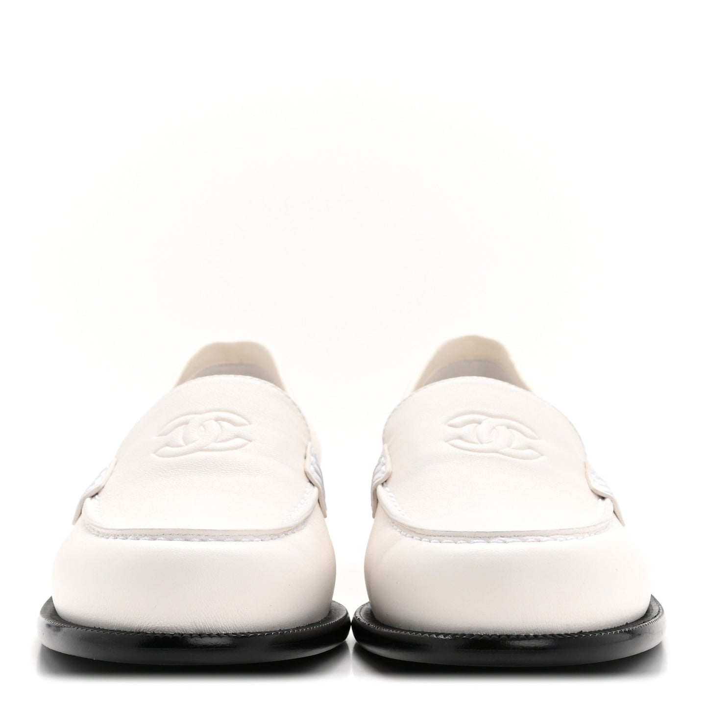 Lambskin CC Mocassin Loafers 38.5 White