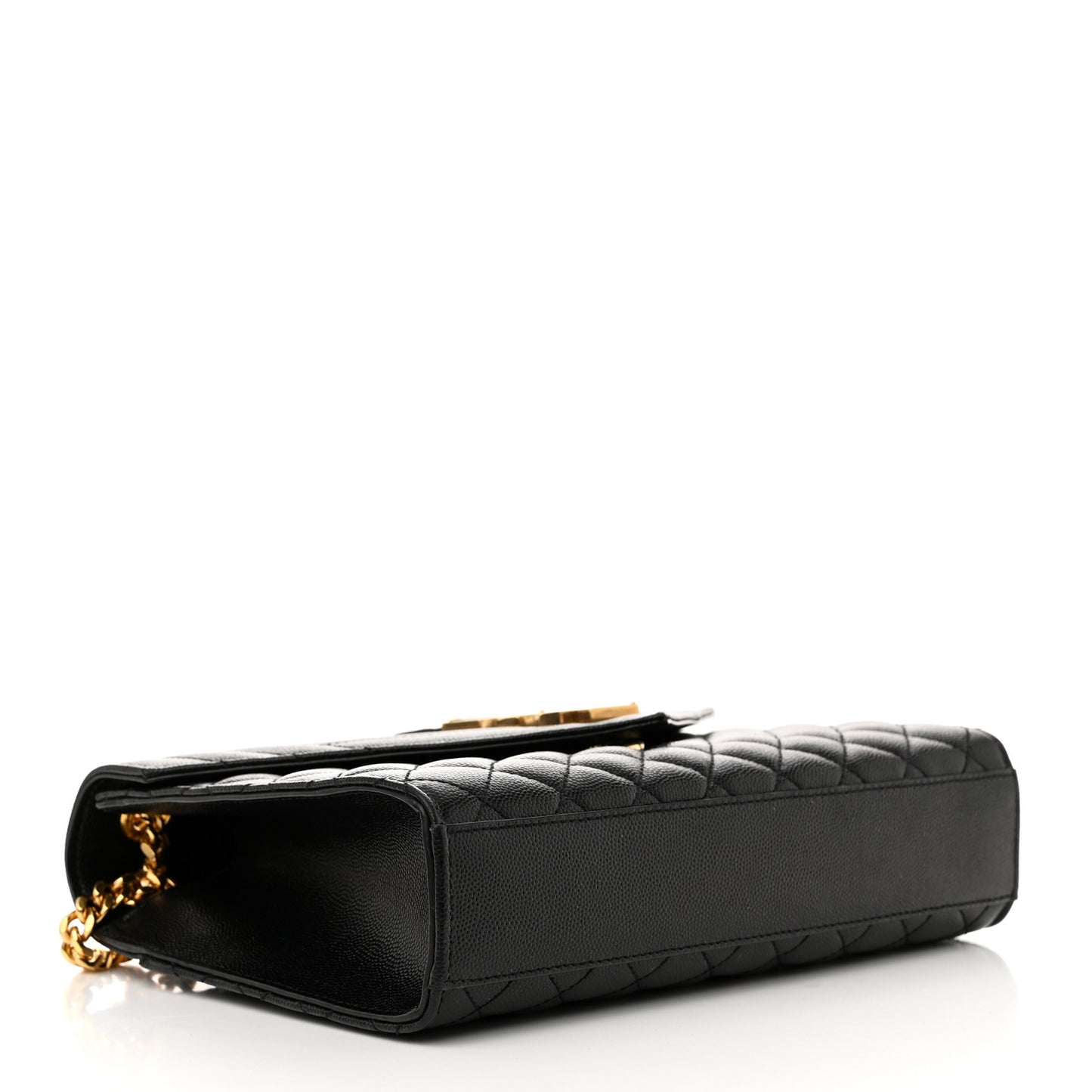 Grain De Poudre Textured Mixed Matelasse Triquilt Medium Monogram Satchel Black