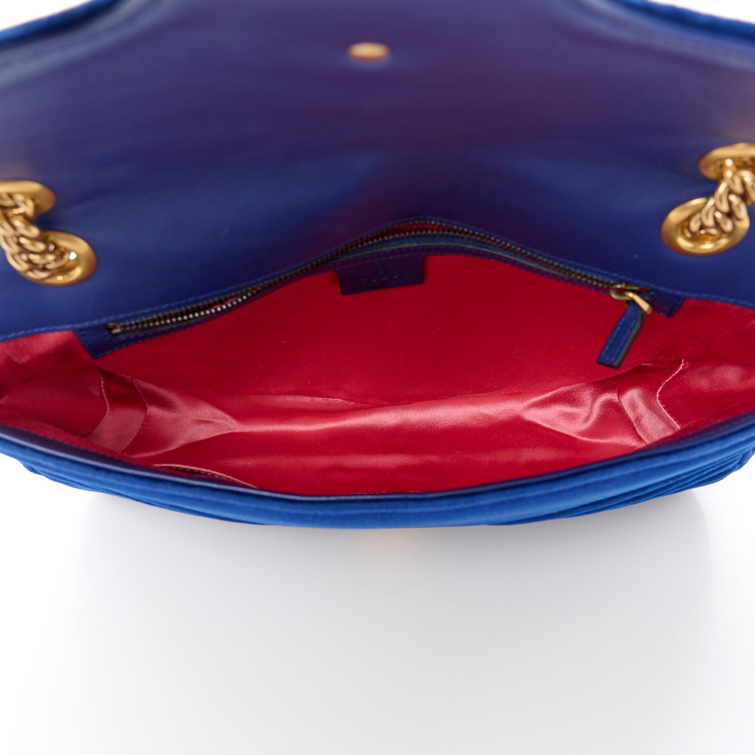 Gucci Velvet Matelasse Medium GG Marmont Shoulder Bag Cobalt Blue 5 of 12