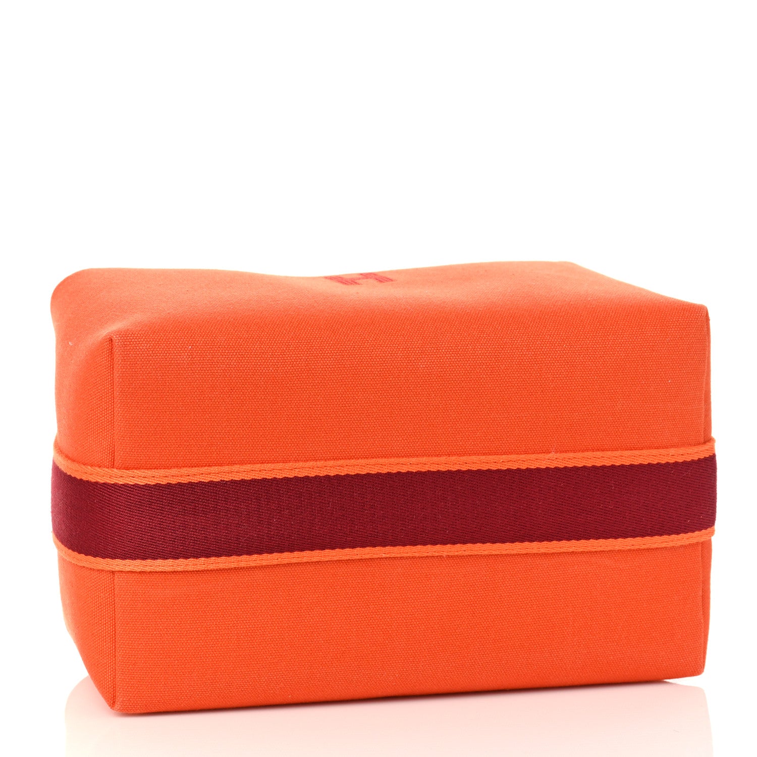 Hermes Canvas Large Bride-A-Brac Pouch Orange Feu Burgundy 4 of 8