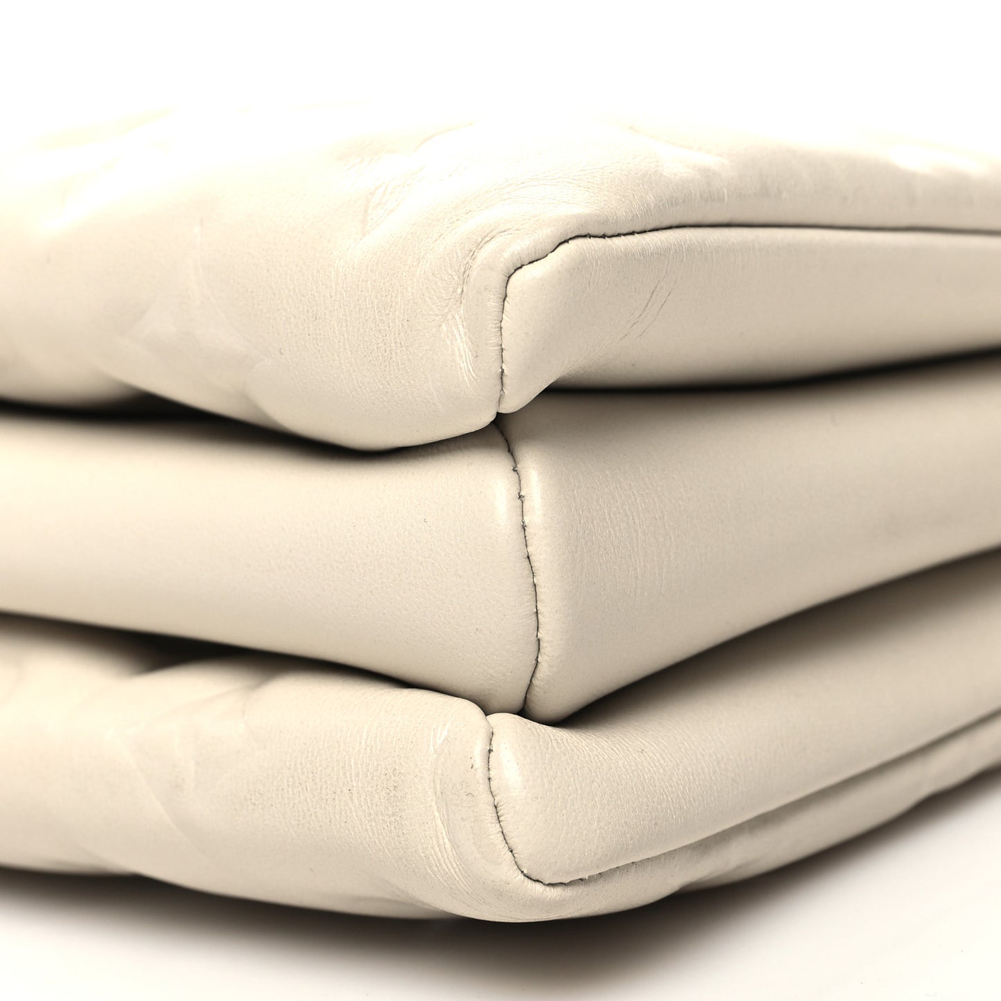 Lambskin Embossed Monogram Coussin PM Beige Cream
