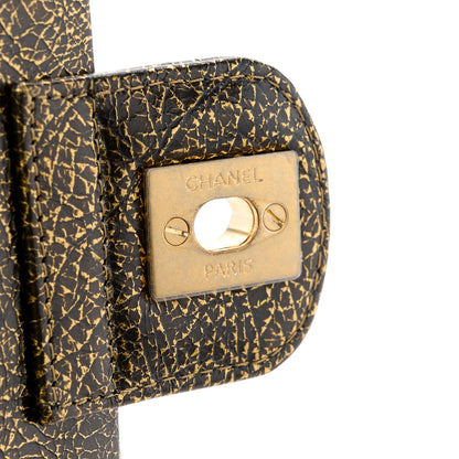 Chanel Cracked Metallic Calfskin Quilted Zip Away Chain Clutch Gold 8 of 13