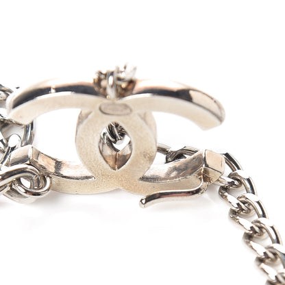 Chanel Enamel CC Chain Logo Belt Silver Black 4 of 5