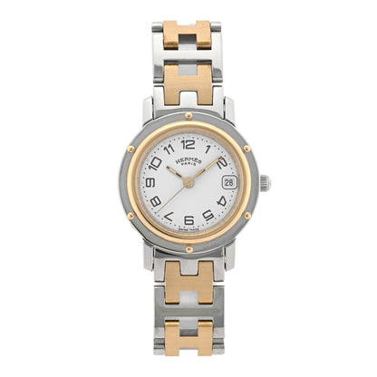 Hermes Stainless Steel 24mm Clipper Quartz Watch Gold 1 of 4