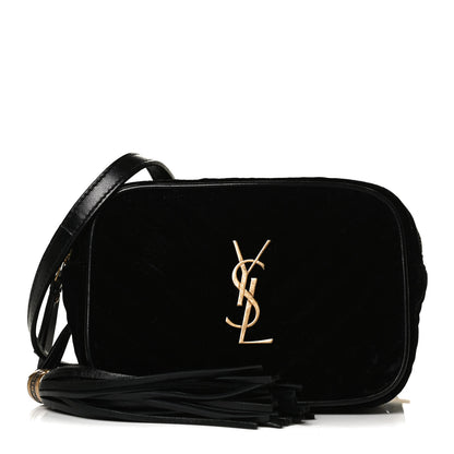 Saint Laurent Velour Matelasse Monogram Lou Belt Bag Black 1 of 15