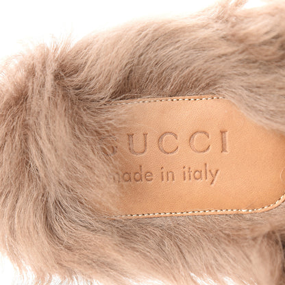 Gucci Canvas GG Monogram Diamond Fur Web GG Mens Princetown Slippers 7.5 Midnight Blue Hibiscus Red 8 of 9