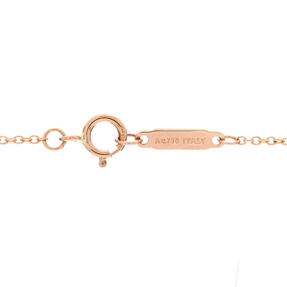 Tiffany 18K Rose Gold Diamond T Circle Pendant Necklace 4 of 6