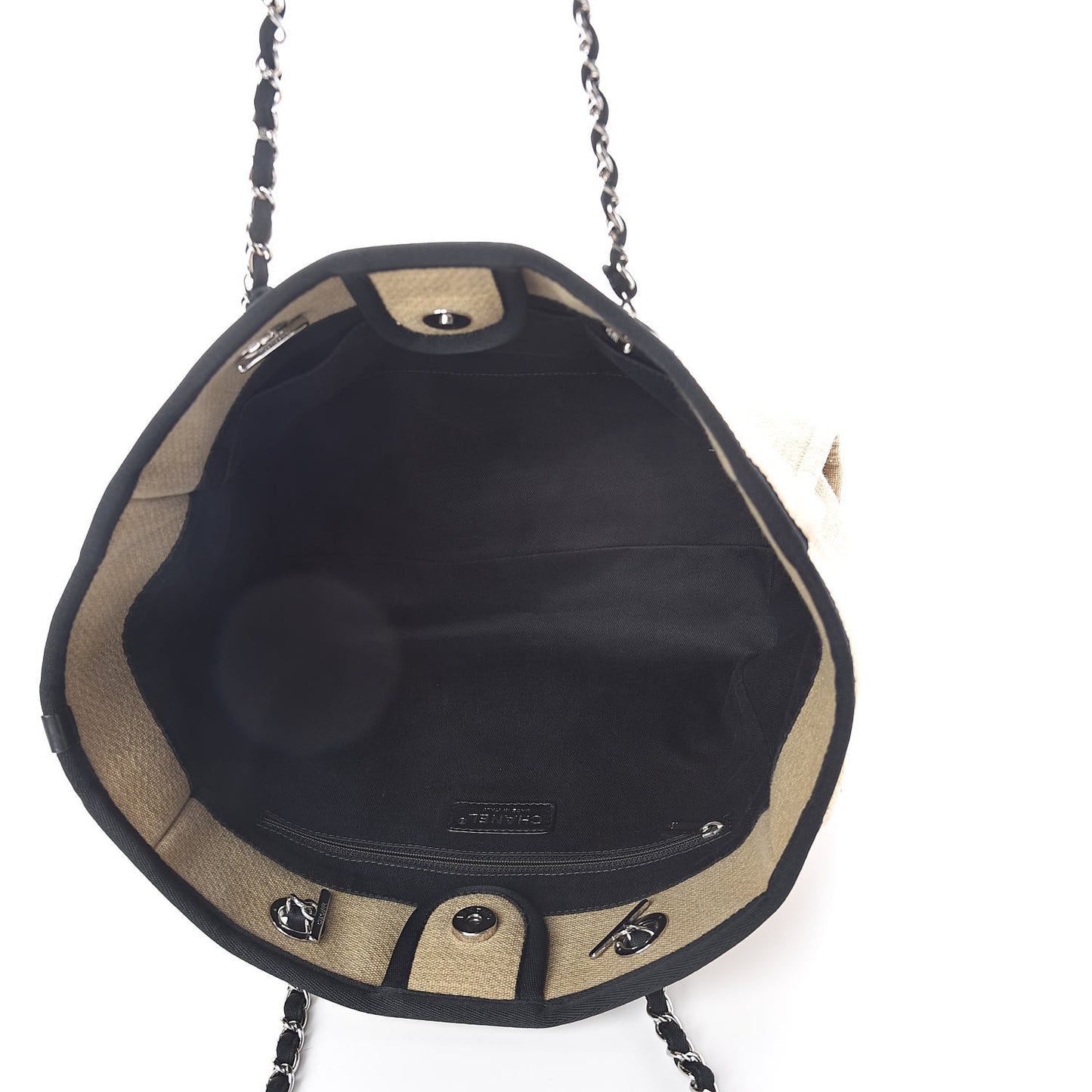 Canvas Large Deauville Tote Beige Black