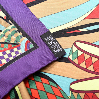 Hermes Silk Les Flots Du Cheval Pocket Square 6 of 6