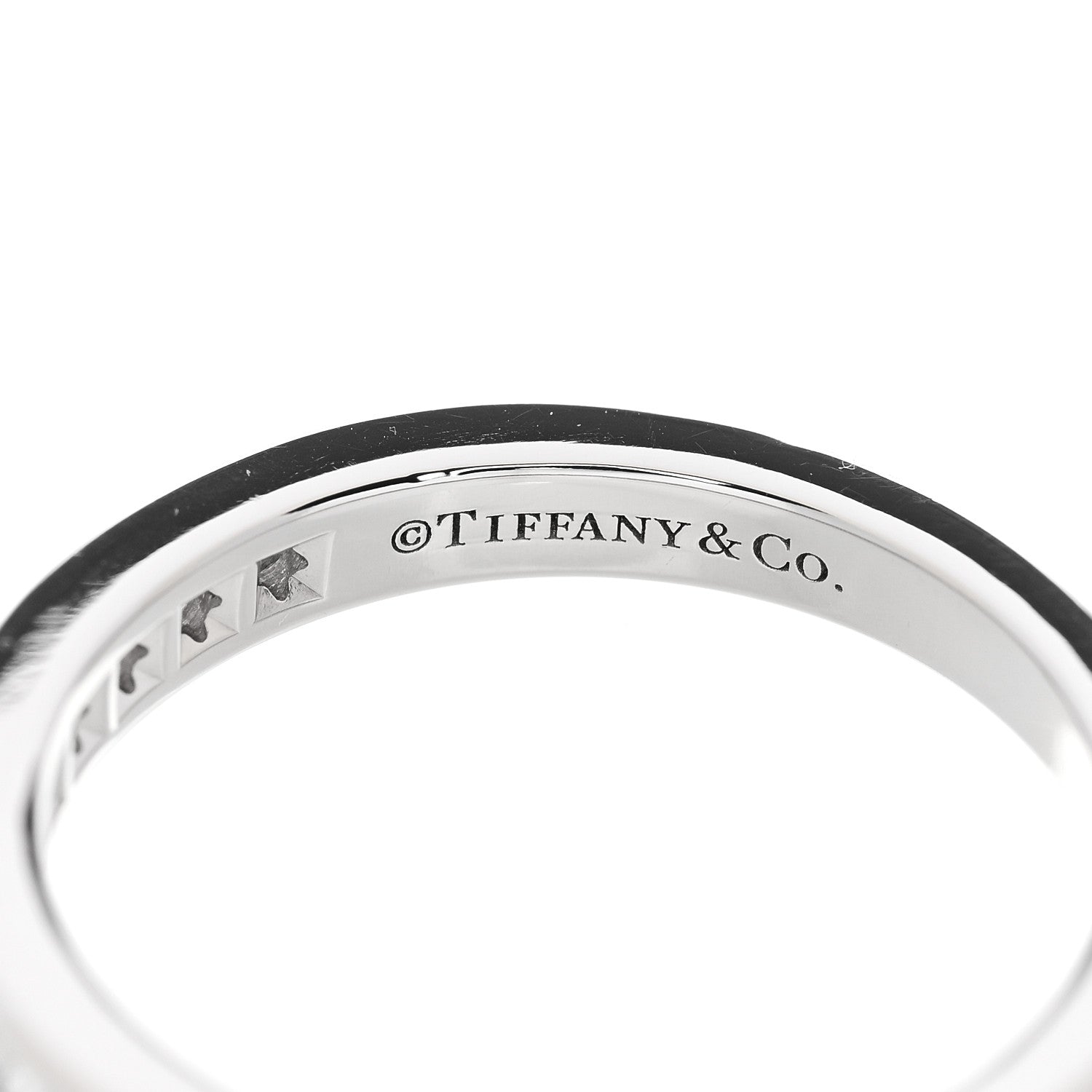 Tiffany Platinum Diamond 2.5mm Half Circle Wedding Band Ring 48 4.5 4 of 5