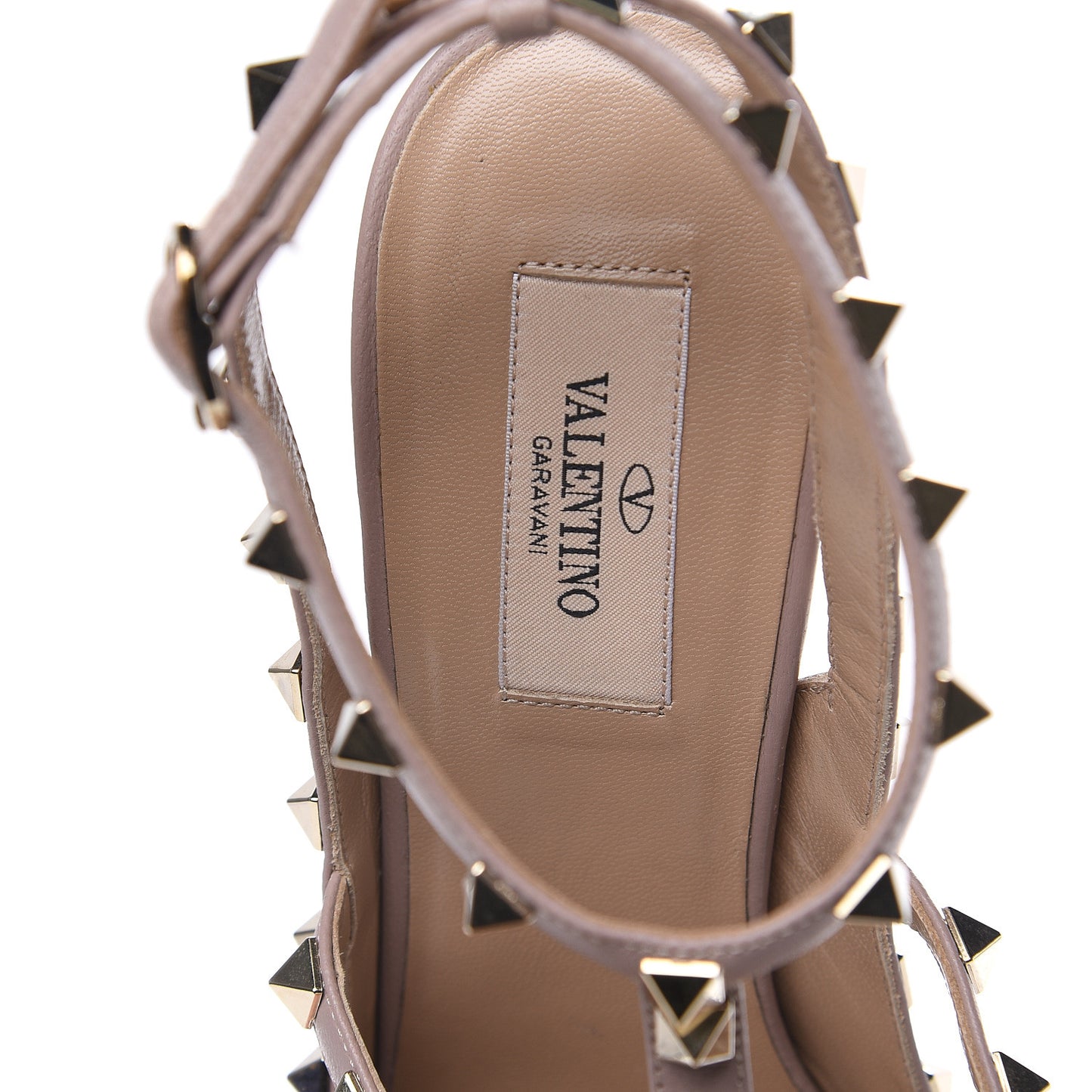 Patent Rockstud Ankle Strap Pumps 40.5 Poudre