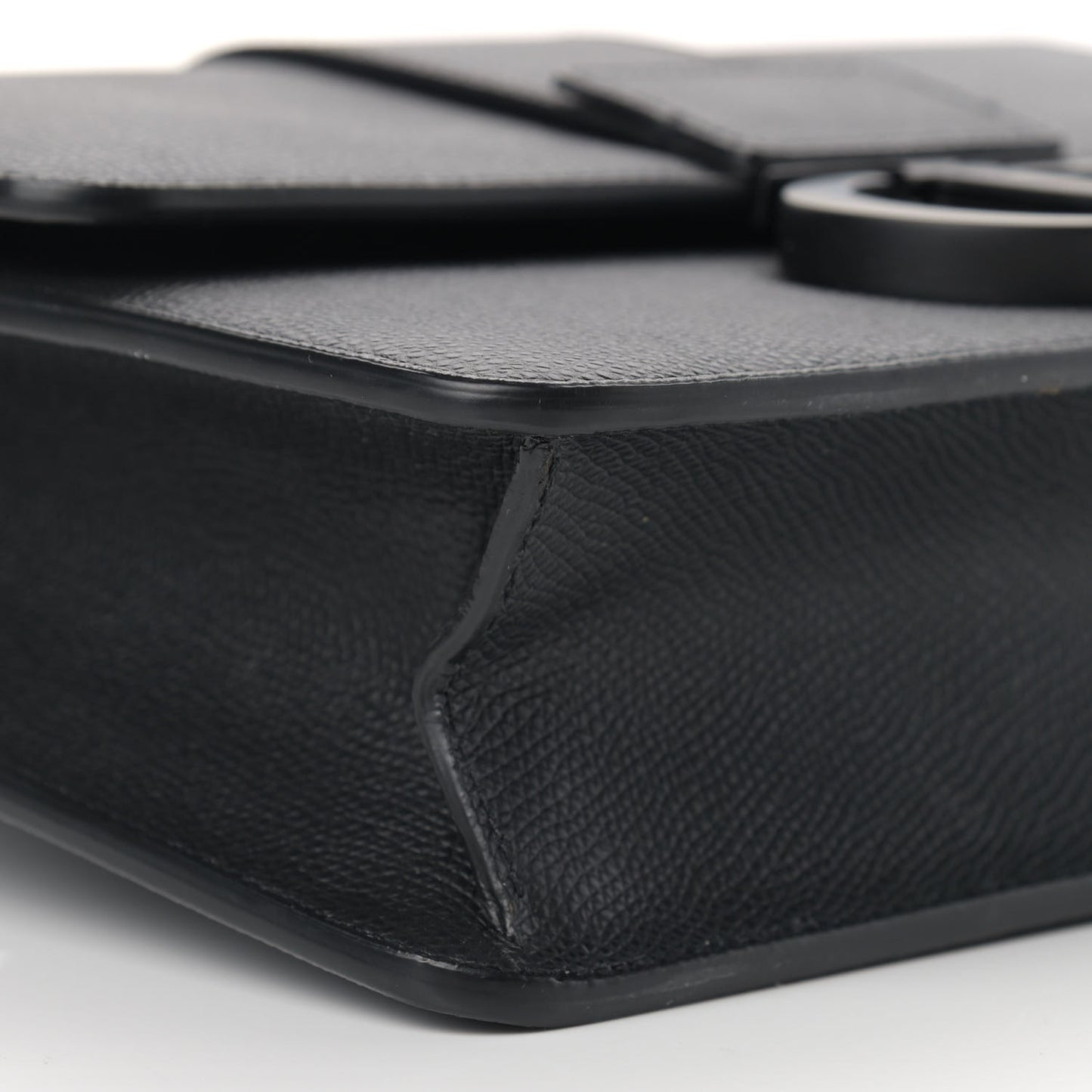 Ultra Matte Grained Calfskin 30 Montaigne Flap Bag Black