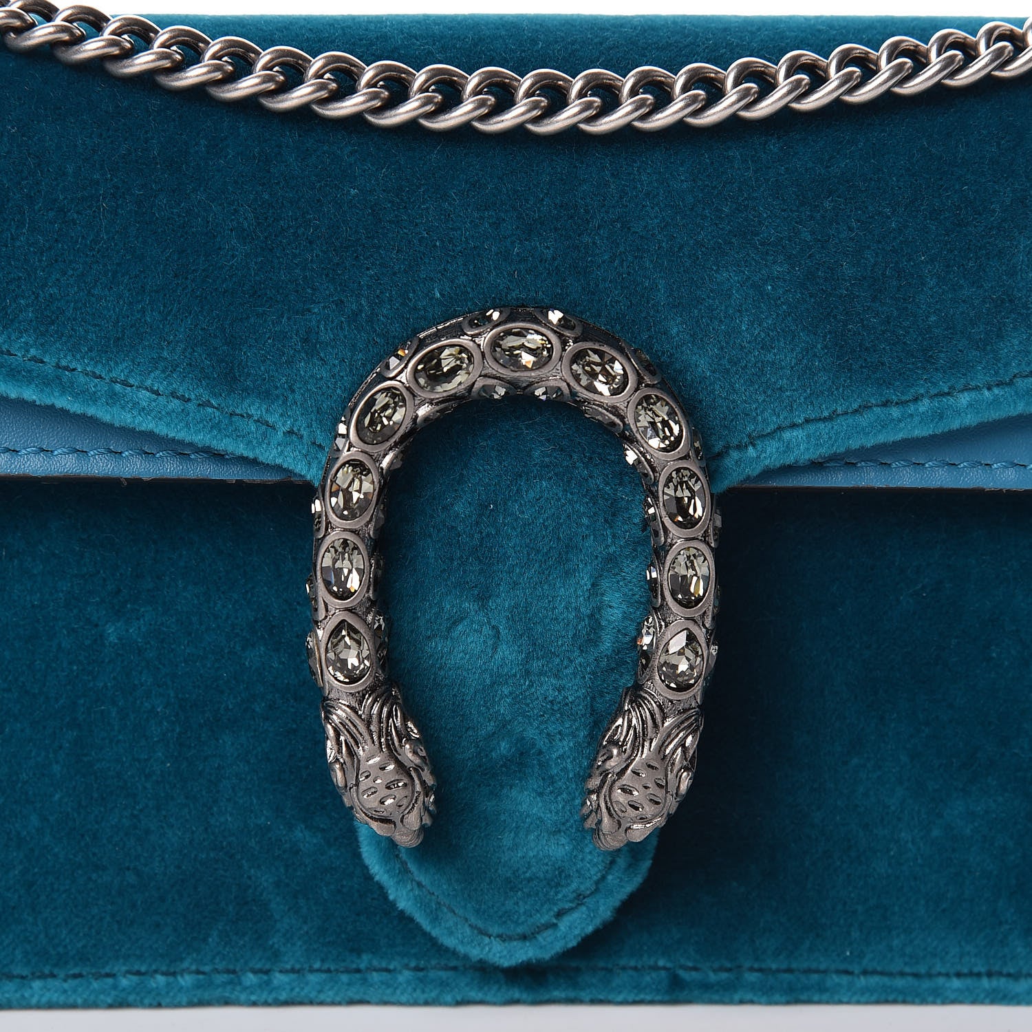 Gucci Velvet Super Mini Dionysus Shoulder Bag Pavone Cyan 7 of 12
