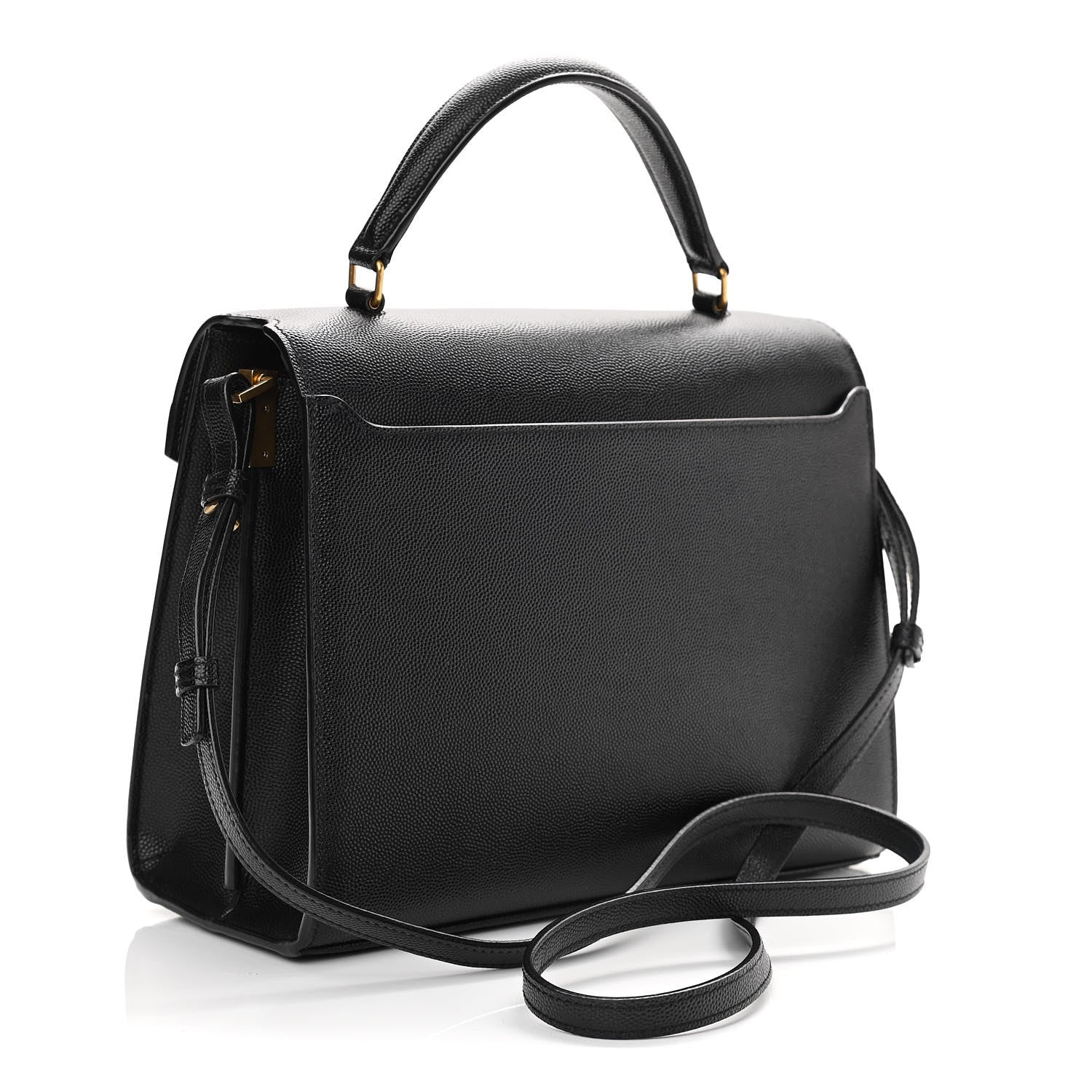 Saint Laurent Grain de Poudre Medium Classic Monogram Cassandra Top Handle Black Rouge Legion 3 of 10