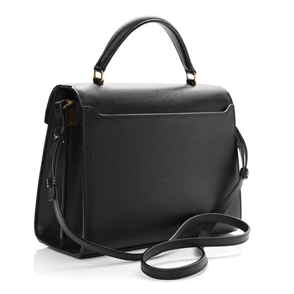 Saint Laurent Grain de Poudre Medium Classic Monogram Cassandra Top Handle Black Rouge Legion 3 of 10