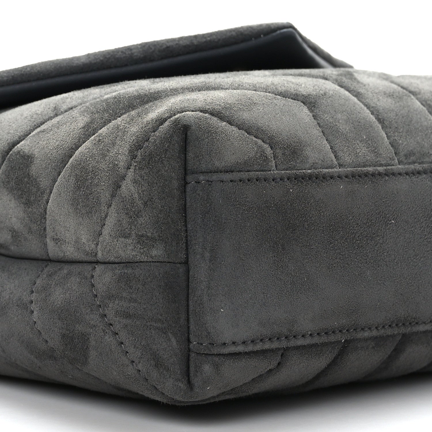 Saint Laurent Suede Toy Loulou Shoulder Bag Storm 8 of 9