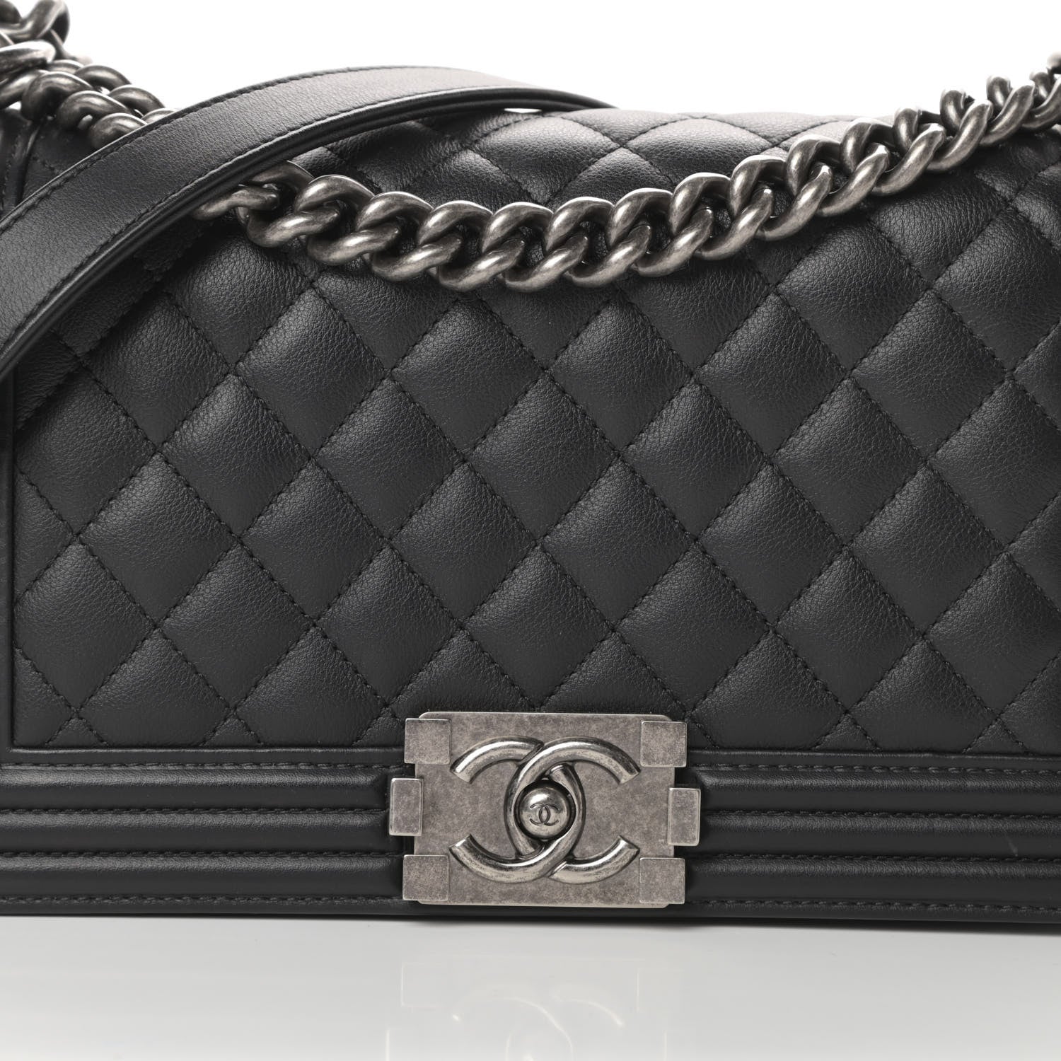 Chanel Calfskin Quilted Medium Boy Flap Black 8 of 11