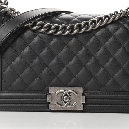Chanel Calfskin Quilted Medium Boy Flap Black 8 of 11