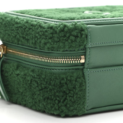 Chanel Lambskin Shearling Quilted Small CC Filigree Vanity Case Green 9 of 10