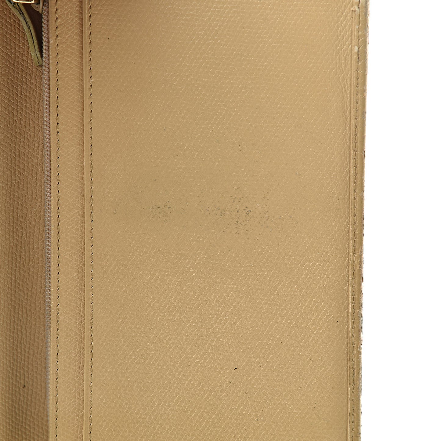 Grained Calfskin CC Button Yen Wallet Beige