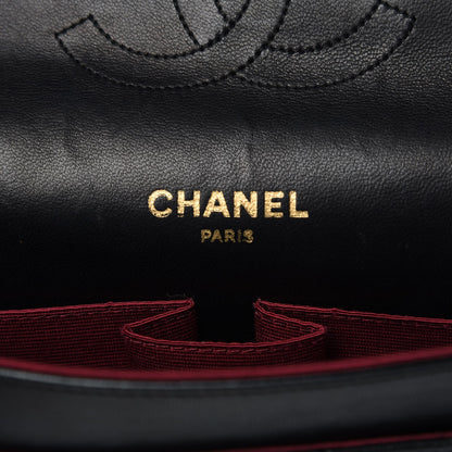 Chanel Lambskin Quilted Medium Double Flap Bijoux Chain Black 6 of 9