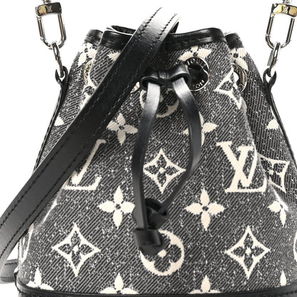 Louis Vuitton Monogram Jacquard Denim Nano Noe Bleu 6 of 9