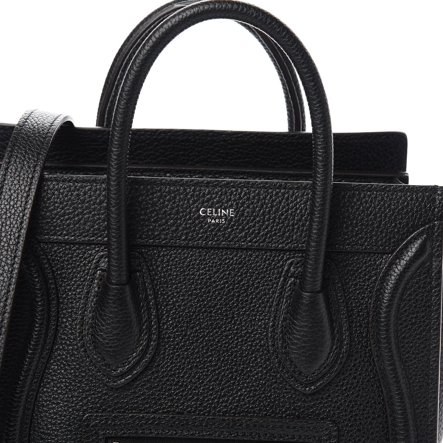 Drummed Calfskin Nano Luggage Black