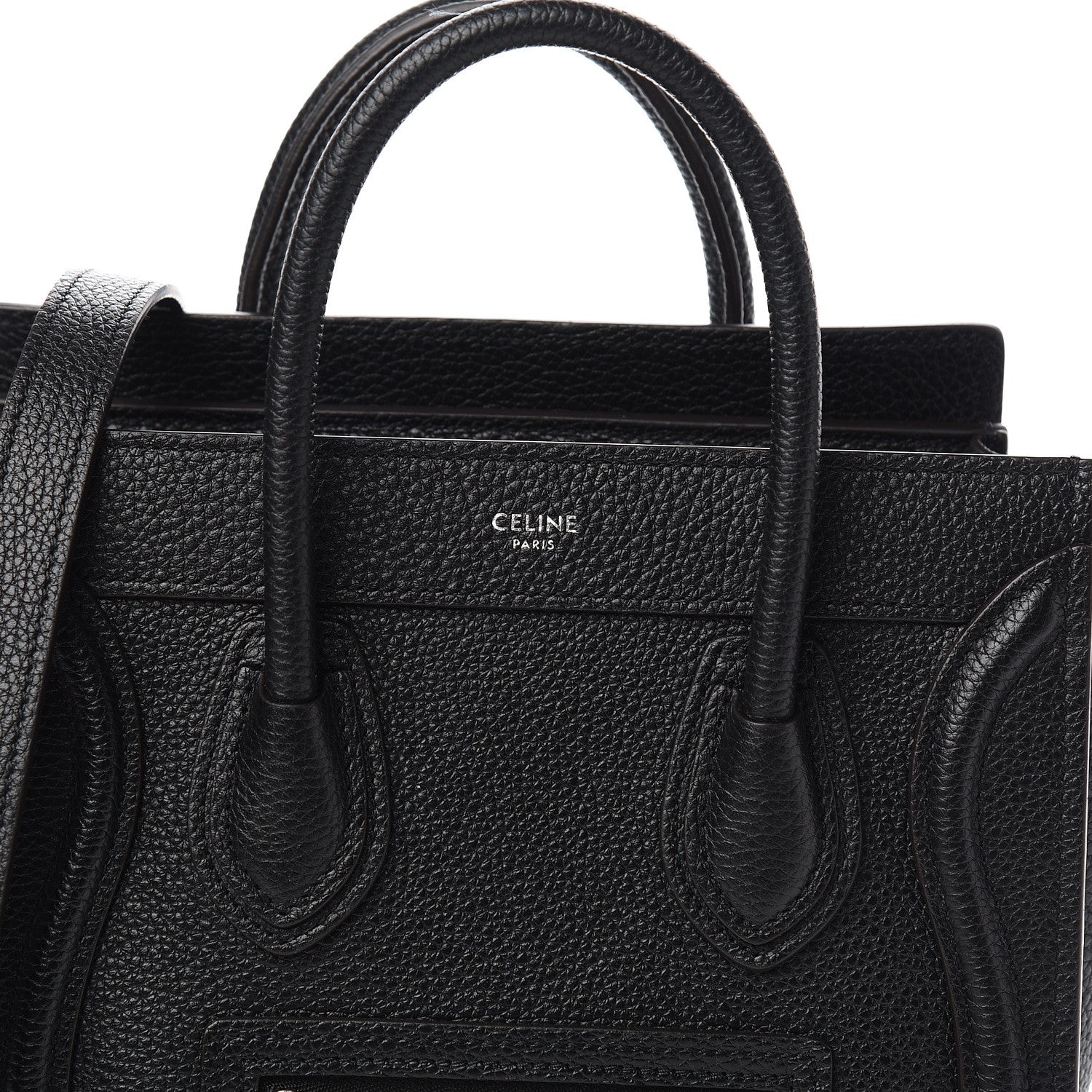 Celine Drummed Calfskin Nano Luggage Black 10 of 10