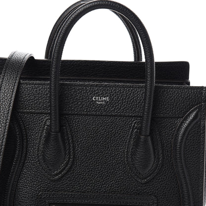 Celine Drummed Calfskin Nano Luggage Black 10 of 10